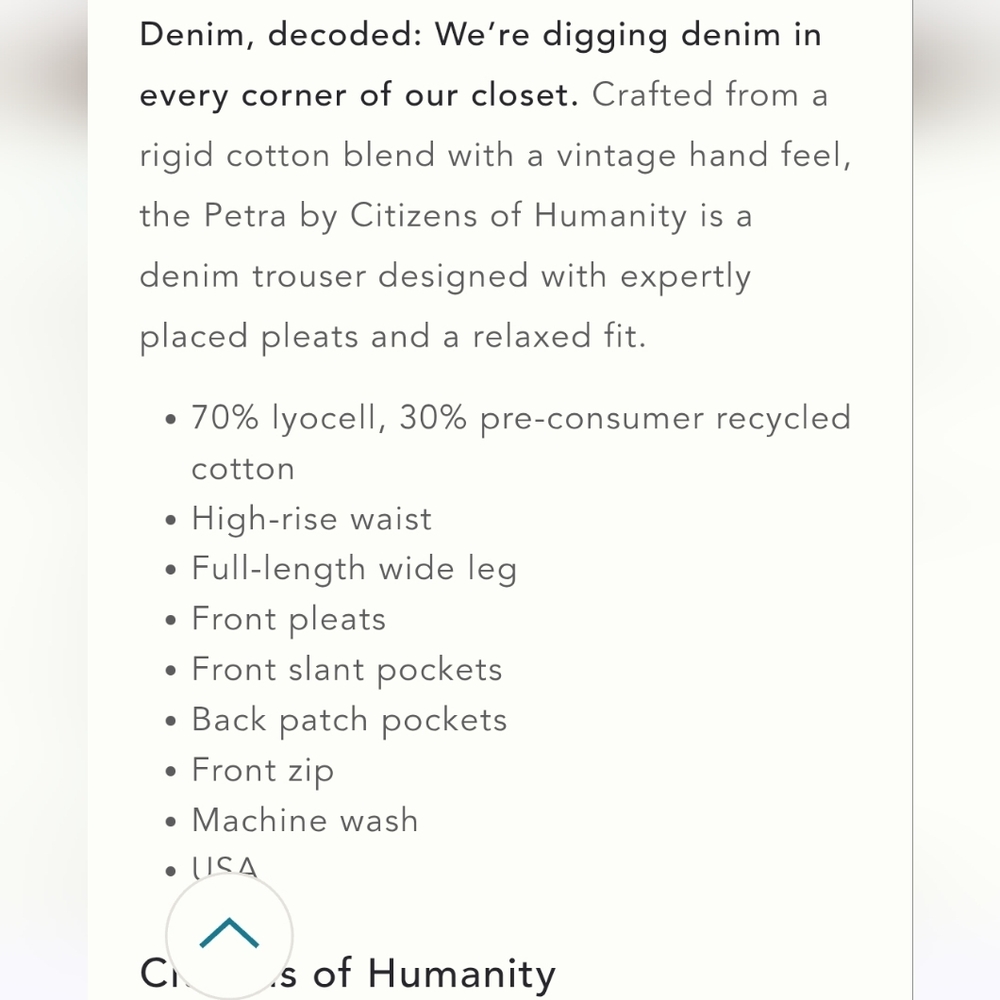 Citizens Of Humanity Petra Pleated Trouser Wide Leg Jean In Eden - Picture 11 of 16